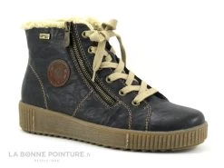 Remonte R7980-01 Noir Marron Beige - Basket Montante Femme