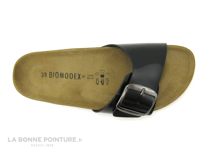 Biomodex 1854 Noir Verni - Mule Femme Avec Bride Large 5 Biomodex 1854 Noir Verni - Mule Femme Avec Bride Large – Image 3