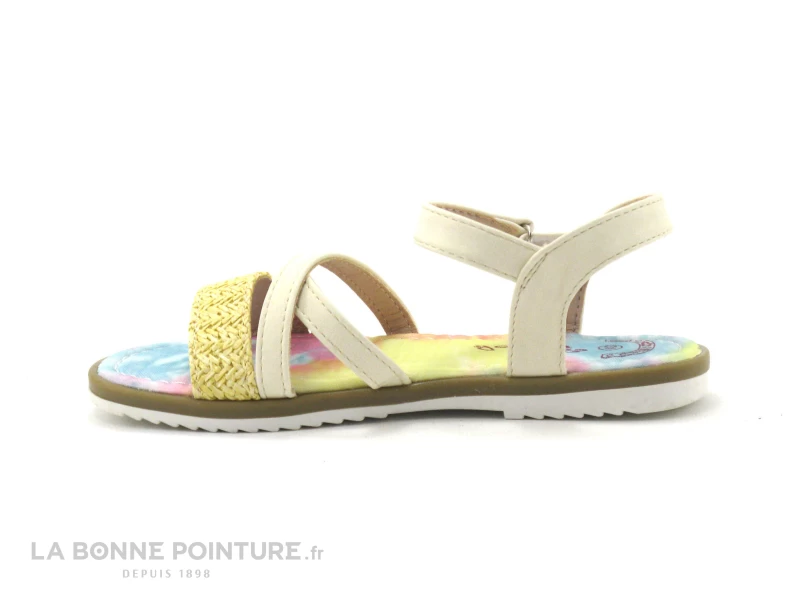 Wipop YOVICO Beige - Paille - Semelle Multicolore - Sandale Fille 4 Wipop YOVICO Beige - Paille - Semelle Multicolore - Sandale Fille – Image 2