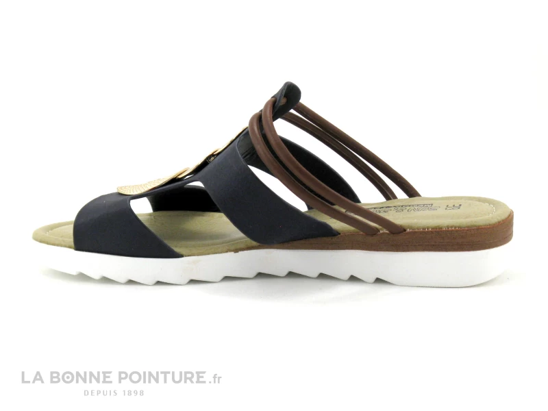 Sun Shadow 272029 Bleu Marine - Marron - Cercles Dores - Mule Femme 4 Sun Shadow 272029 Bleu Marine - Marron - Cercles Dores - Mule Femme – Image 2