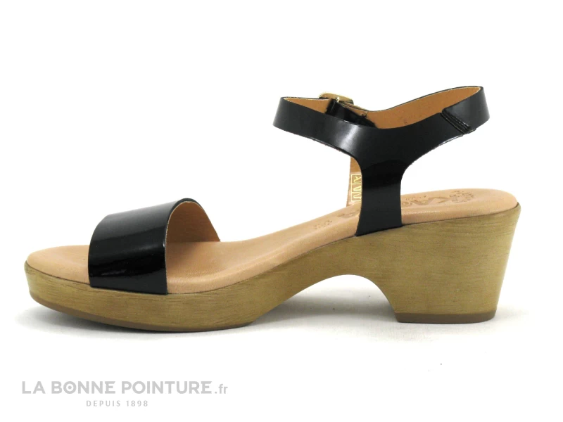 Kaola 710 - Sandale Noire Verni Petit Talon 5 Kaola 710 - Sandale Noire Verni Petit Talon â Image 3