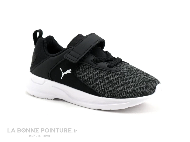 Puma COMET 2 Alt V - Basket Noire - Gris - Elastique Et Velcro 3 Puma COMET 2 Alt V - Basket Noire - Gris - Elastique Et Velcro