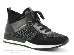 Remonte R2543-42 - Noir - Gris Metal - Pois - Chaussure Montante Femme