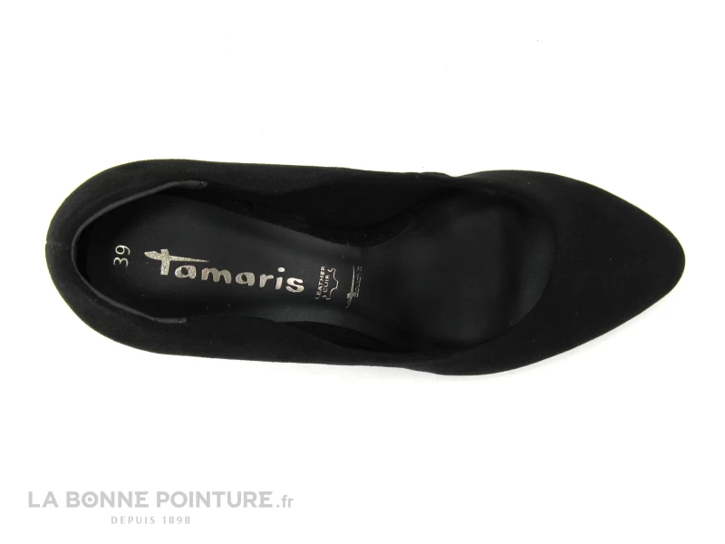 Tamaris 1-22405-27 Black - Escarpin Velours Noir - Talon Haut 8 Tamaris 1-22405-27 Black - Escarpin Velours Noir - Talon Haut – Image 6