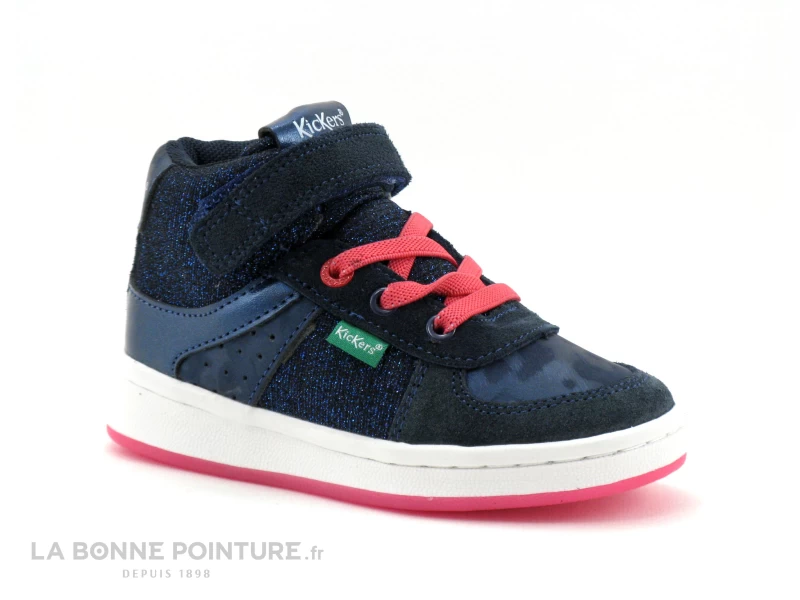 Kickers BILBON Marine Bleu Glitter 664562 - Basket Montante Fille 6 Kickers BILBON Marine Bleu Glitter 664562 - Basket Montante Fille – Image 5