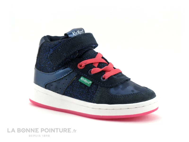 Kickers BILBON Marine Bleu Glitter 664562 - Basket Montante Fille 2 Kickers BILBON Marine Bleu Glitter 664562 - Basket Montante Fille
