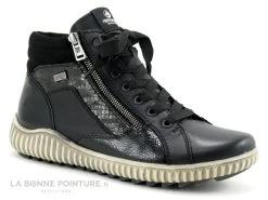 Remonte R8271-01 - Basket Montante Femme Noire Zippee