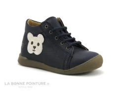 Bopy UNOZIP Marine - Ourson - Chaussure Montante BEBE Avec Zip