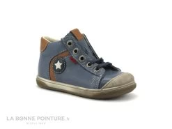 Bopy RUDIZIP Jean - Chaussure Montante GARCON Bleu - Camel