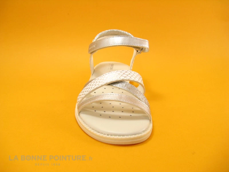 Geox Sand Karly White Silver J5235D Nu-pieds Fille 4 Geox Sand Karly White Silver J5235D Nu-pieds Fille â Image 2