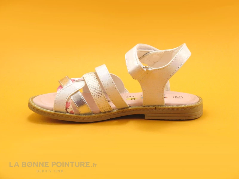 A 1 2 C 4 SOLEN-T Blanc Rose - Sandale Velcro 4 A 1 2 C 4 SOLEN-T Blanc Rose - Sandale Velcro â Image 2