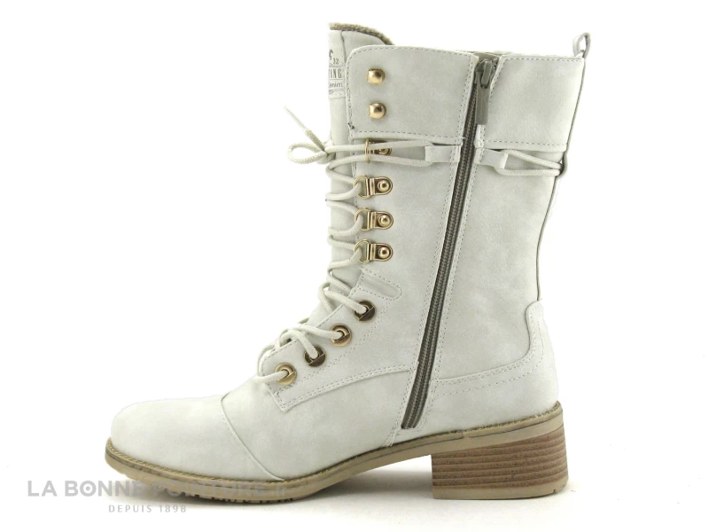 Mustang 1402 501 203 Glace - Bottine Blanche Femme 5 Mustang 1402 501 203 Glace - Bottine Blanche Femme – Image 3