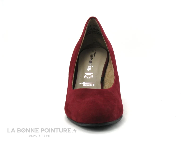 Tamaris 1-22414-25 Ruby - Escarpin Bordeaux Cuir Velours 4 Tamaris 1-22414-25 Ruby - Escarpin Bordeaux Cuir Velours – Image 2
