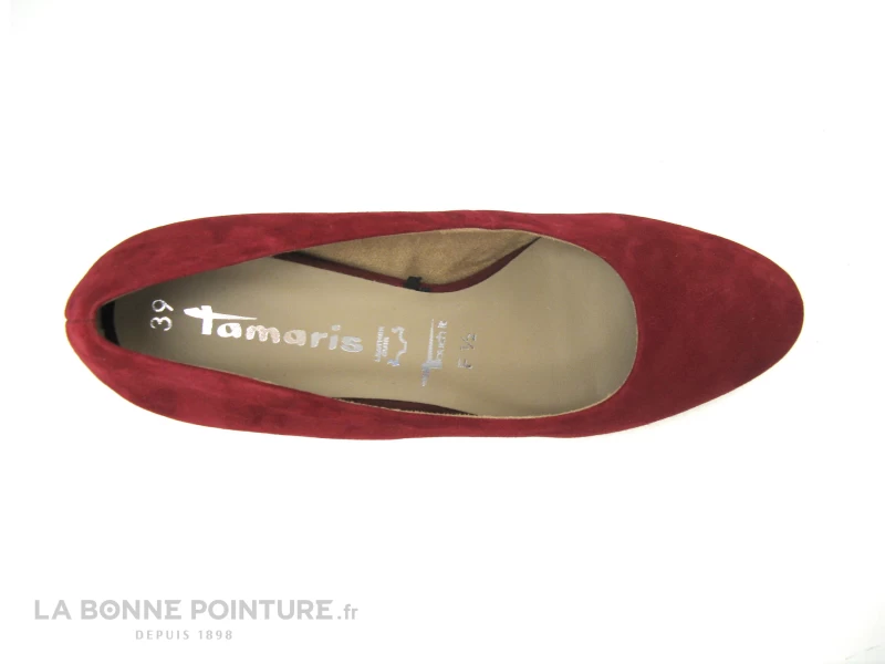 Tamaris 1-22414-25 Ruby - Escarpin Bordeaux Cuir Velours 8 Tamaris 1-22414-25 Ruby - Escarpin Bordeaux Cuir Velours – Image 6