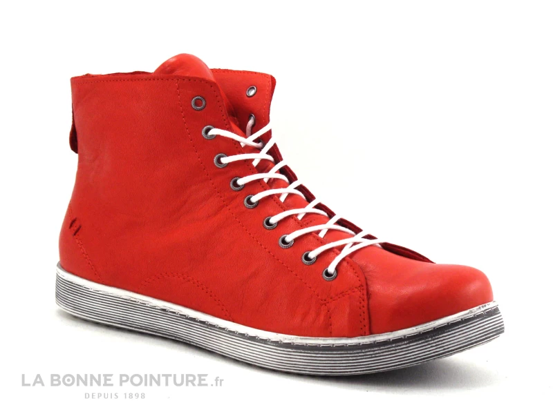 Andrea Conti 0341500 Salsa - Basket Montante Cuir Rouge Vif 3 Andrea Conti 0341500 Salsa - Basket Montante Cuir Rouge Vif