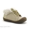 Bopy JULIE Creme - Boots Premiers Pas Fille Beiges - Col Fourrure