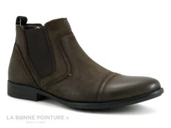 Ektic GONDOLE Chocolat - Boots Chelsea Homme Cuir Marron