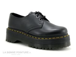 Dr. Martens Dr Martens 1461 QUAD Black Polished Smooth - 25567001 - Derbi Plateforme