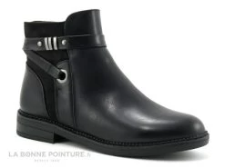 Morans TELYSSA Noir - Bottine Femme Noire Avec Zip Et Bride Cheville