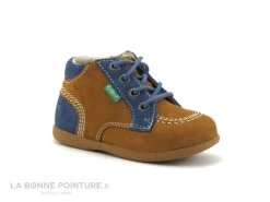 Kickers BABYSTAN Zip Camel Bleu 830621-10 - Bottillon BEBE