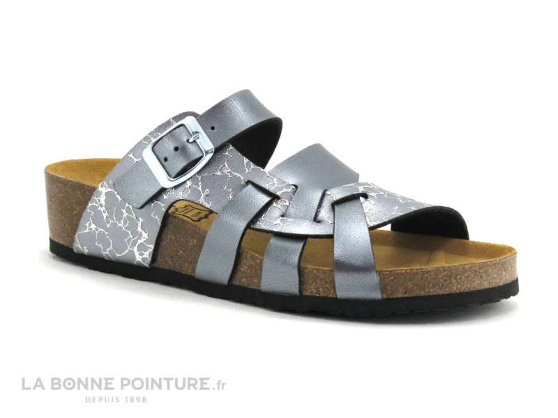 BioLife 0004 ESC01 Anthracite Argent - Mule Reglable Femme 3 BioLife 0004 ESC01 Anthracite Argent - Mule Reglable Femme