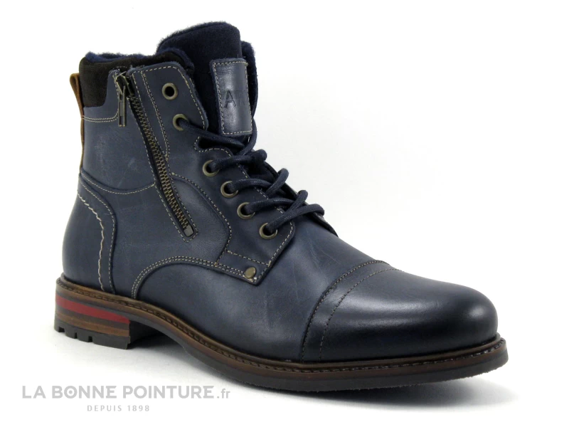 Arid RYAN Marine - Boots Homme Cuir Bleu Marine - Zip Et Lacet 3 Arid RYAN Marine - Boots Homme Cuir Bleu Marine - Zip Et Lacet
