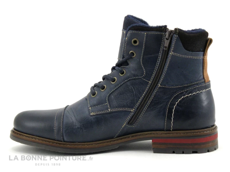 Arid RYAN Marine - Boots Homme Cuir Bleu Marine - Zip Et Lacet 5 Arid RYAN Marine - Boots Homme Cuir Bleu Marine - Zip Et Lacet â Image 3