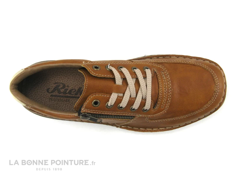 Rieker 03030-25 - Marron Clair - Chaussure A Lacet Homme Avec Zip 8 Rieker 03030-25 - Marron Clair - Chaussure A Lacet Homme Avec Zip â Image 6