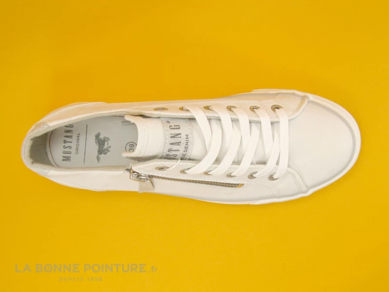 Mustang 1272-308-1 Weiss - Basket Blanche Zip Et Lacet 8 Mustang 1272-308-1 Weiss - Basket Blanche Zip Et Lacet â Image 6
