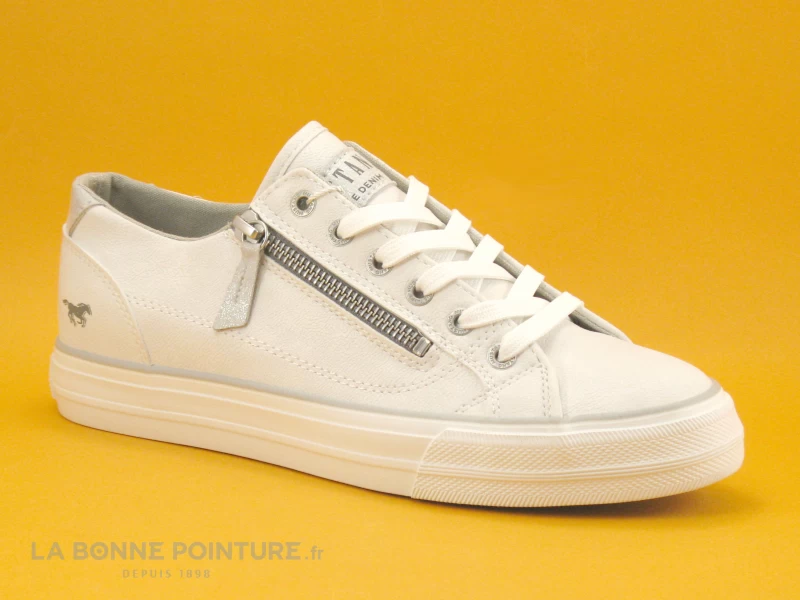 Mustang 1272-308-1 Weiss - Basket Blanche Zip Et Lacet 7 Mustang 1272-308-1 Weiss - Basket Blanche Zip Et Lacet â Image 5