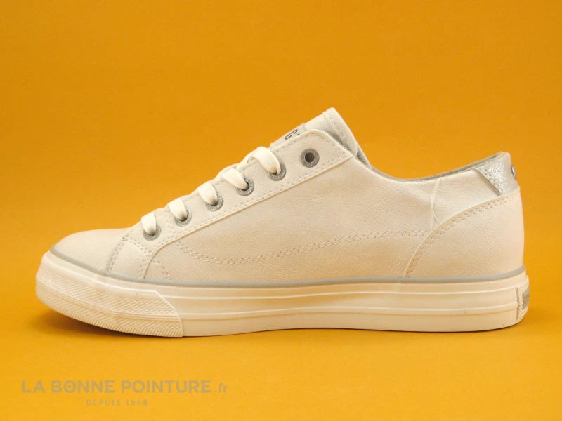 Mustang 1272-308-1 Weiss - Basket Blanche Zip Et Lacet 5 Mustang 1272-308-1 Weiss - Basket Blanche Zip Et Lacet â Image 3