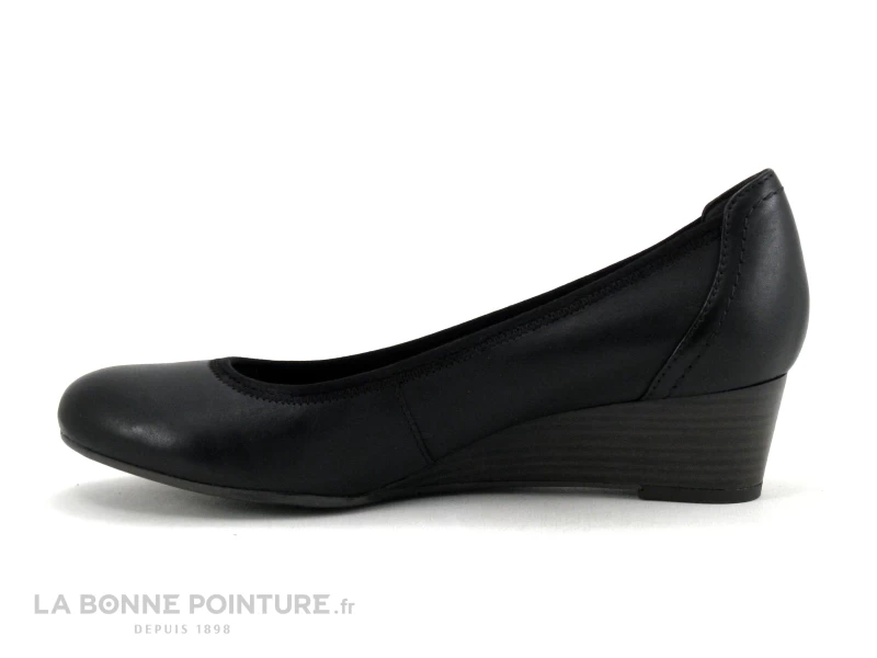 Tamaris 1-22320-20 Black - Escarpin Compense En Cuir Noir 5 Tamaris 1-22320-20 Black - Escarpin Compense En Cuir Noir – Image 3