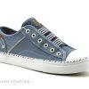 Mustang 1376-402-807 Bleu Ciel - Basket Sans Lacet Femme En Toile