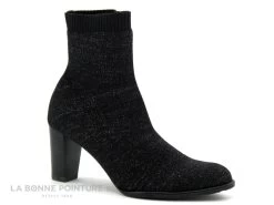 Fugitive GALT - Noir Tricot - Bottine Talon Haut