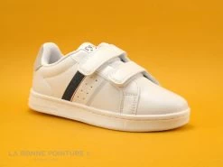 Kappa Logo ALPHA 2V White Blue - 2 Velcros - Basket Blanche Enfant