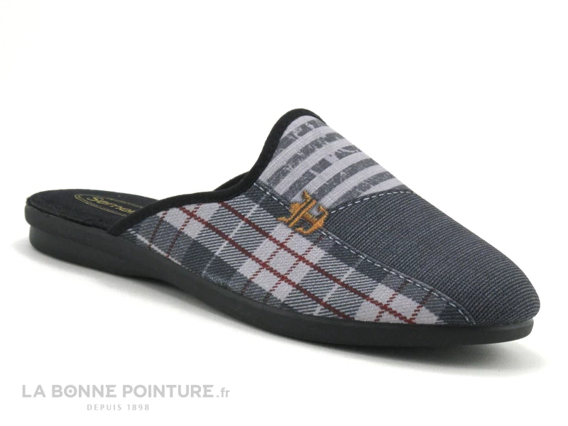 Semelflex MICKAEL Gris - Carreaux - Pantoufle Mule Homme 7 Semelflex MICKAEL Gris - Carreaux - Pantoufle Mule Homme – Image 5