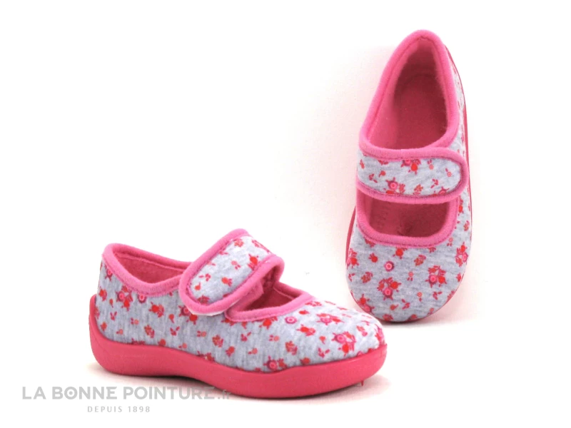 Rondinaud EYLAU-SUB451-1 - Rose Gris - Chausson Fille Velcro 3 Rondinaud EYLAU-SUB451-1 - Rose Gris - Chausson Fille Velcro