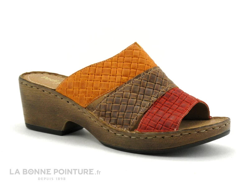 Pedi Girl YVAIR Rouge Safran - Mule Femme Petit Talon 7 Pedi Girl YVAIR Rouge Safran - Mule Femme Petit Talon – Image 5