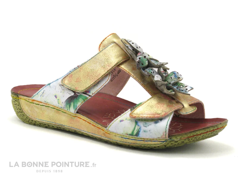 Laura Vita LINAO 01 Rouge Blanc Jaune Fleuri - Mule Reglable Femme 3 Laura Vita LINAO 01 Rouge Blanc Jaune Fleuri - Mule Reglable Femme