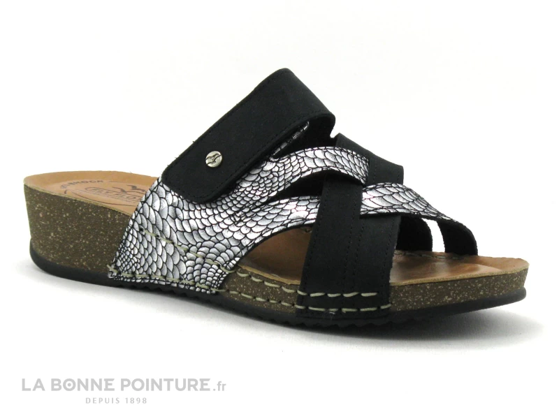 Fly Flot FLANCA Noir - Ecailles Argent - Mule Anatomique Femme 3 Fly Flot FLANCA Noir - Ecailles Argent - Mule Anatomique Femme