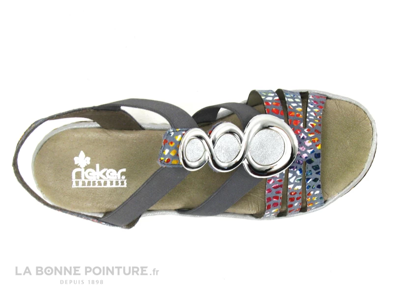 Rieker 679L4-90 - Bleu - Multicolore - Sandale Femme - Brides Elastique 8 Rieker 679L4-90 - Bleu - Multicolore - Sandale Femme - Brides Elastique – Image 6