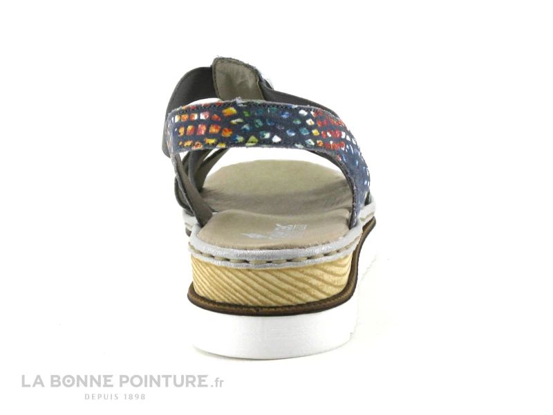 Rieker 679L4-90 - Bleu - Multicolore - Sandale Femme - Brides Elastique 6 Rieker 679L4-90 - Bleu - Multicolore - Sandale Femme - Brides Elastique – Image 4