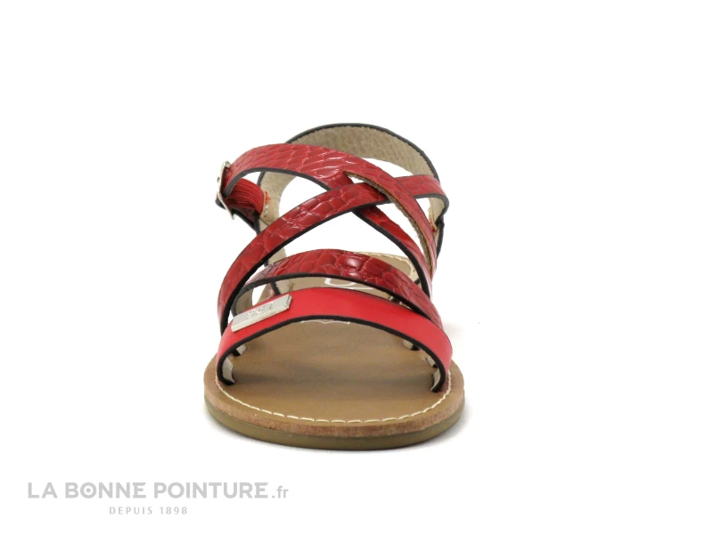 LPB BIANKA Rouge - Croco - Nu-pieds Mode Fille 4 LPB BIANKA Rouge - Croco - Nu-pieds Mode Fille â Image 2