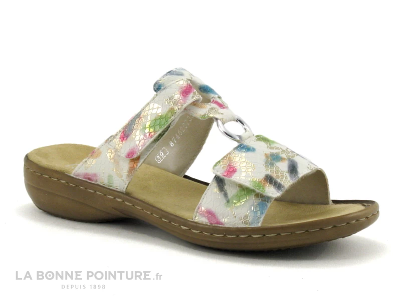 Rieker 608P9-92 Off White Multi - Mule Femme Avec Brides Reglables 7 Rieker 608P9-92 Off White Multi - Mule Femme Avec Brides Reglables – Image 5