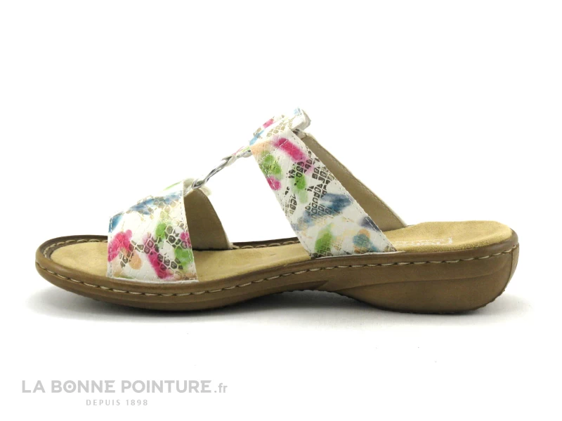 Rieker 608P9-92 Off White Multi - Mule Femme Avec Brides Reglables 5 Rieker 608P9-92 Off White Multi - Mule Femme Avec Brides Reglables – Image 3