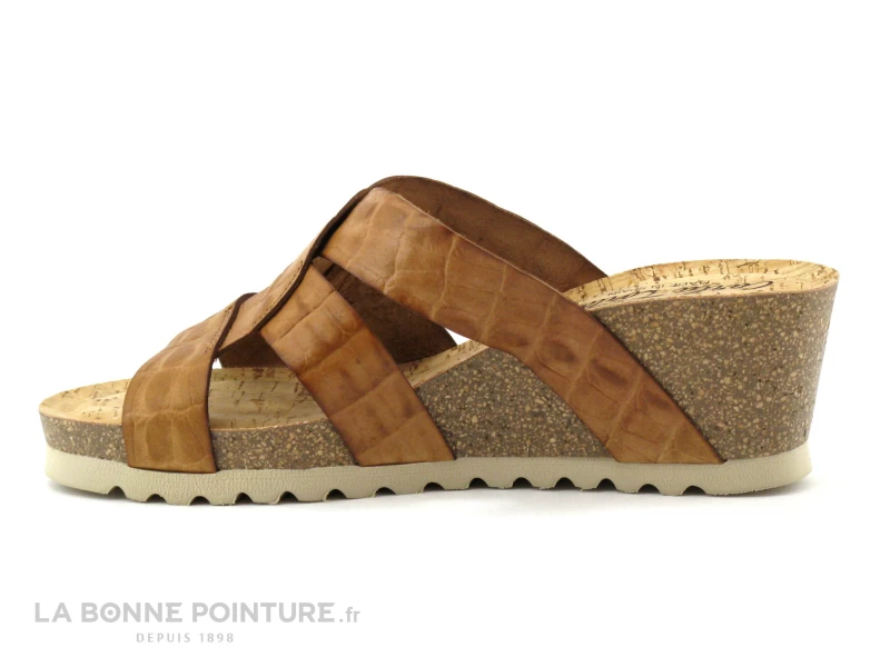 Carla Tortosa 53164 Croco Roble - Mule Marron Talon Compense 4 Carla Tortosa 53164 Croco Roble - Mule Marron Talon Compense â Image 2