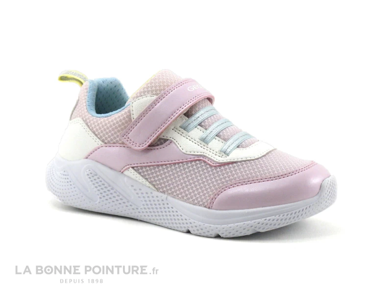 Geox SPRINTYE J25FWA Pink White - Basket Fille Rose Et Blanche 7 Geox SPRINTYE J25FWA Pink White - Basket Fille Rose Et Blanche â Image 5