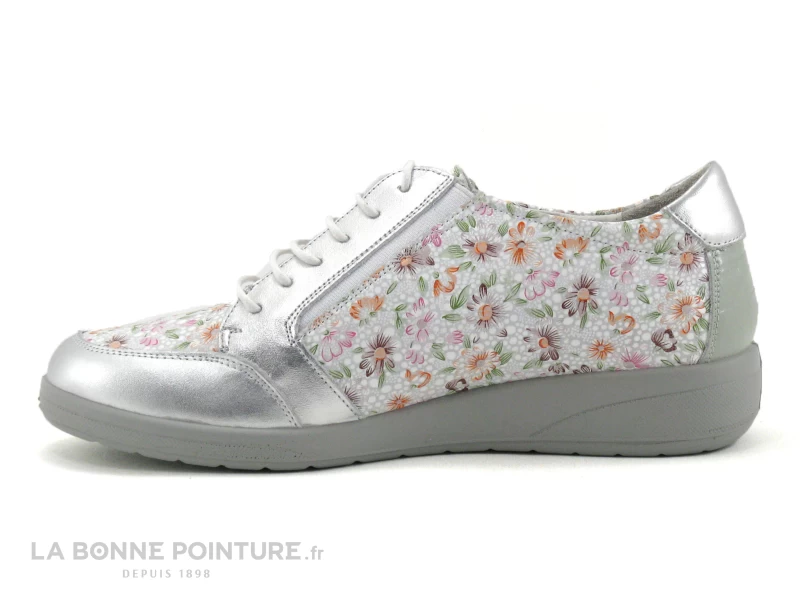 Pedi Girl ALET AMO Argent - Amande - Fleuri - Basket Compensee Femme 5 Pedi Girl ALET AMO Argent - Amande - Fleuri - Basket Compensee Femme – Image 3
