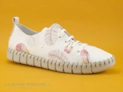 Fabiolas 25113 - Blanc - Plumes - Basket Basse Femme