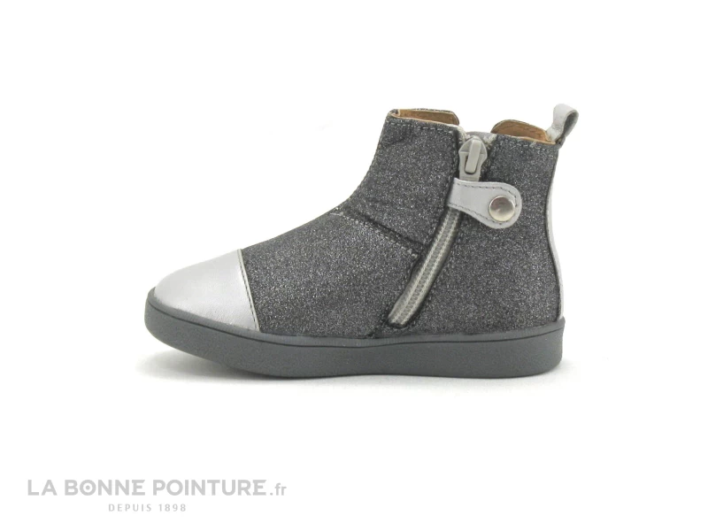 NA Bilou Argent Paillettes - Bottine Fille Avec Zip 5 NA Bilou Argent Paillettes - Bottine Fille Avec Zip â Image 3